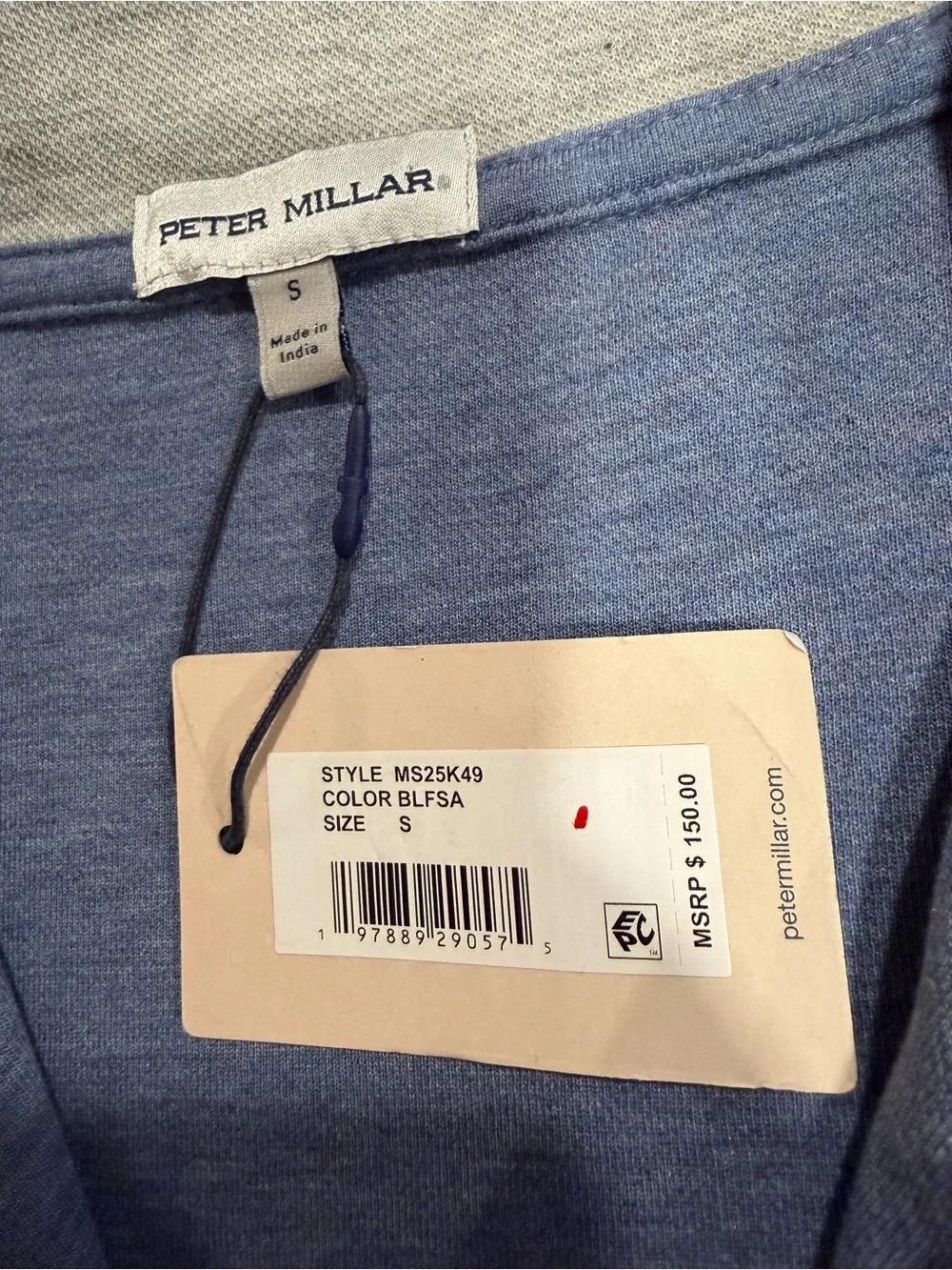 NWT Peter Millar Crown Men's Comfort Quarter-Zip-Blue Freesia (Small)